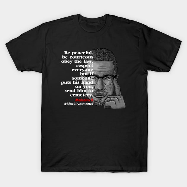 black lives matter malcolmx T-Shirt by opoyostudio